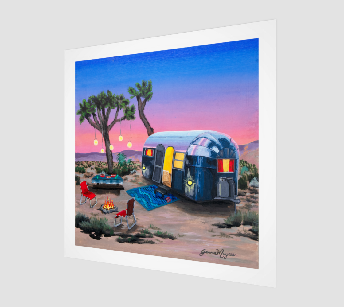 Vintage Airstream Camper "Desert Sunset" Art Print