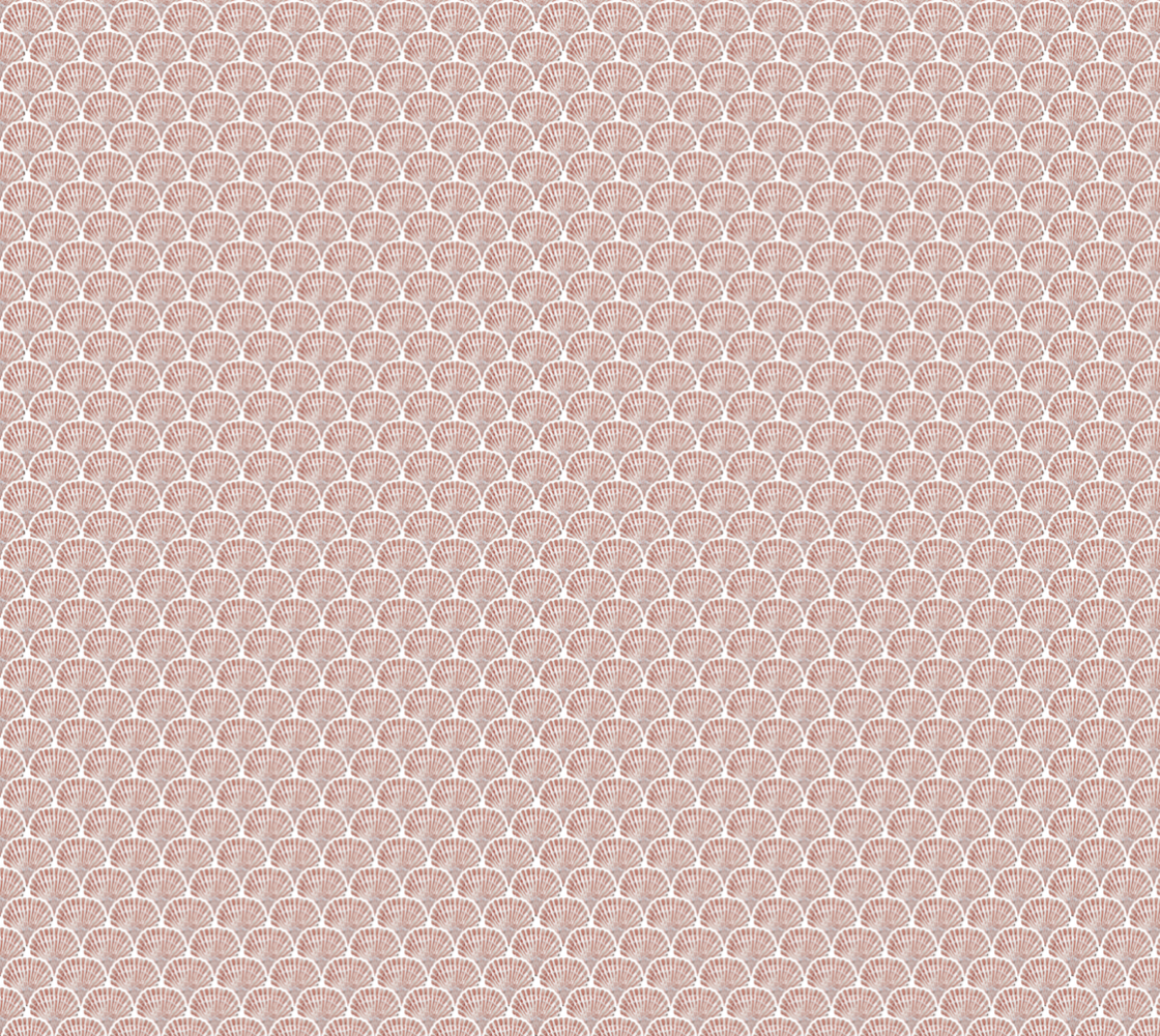 Seashell Scales - Terracotta - Poly Chiffon Fabric