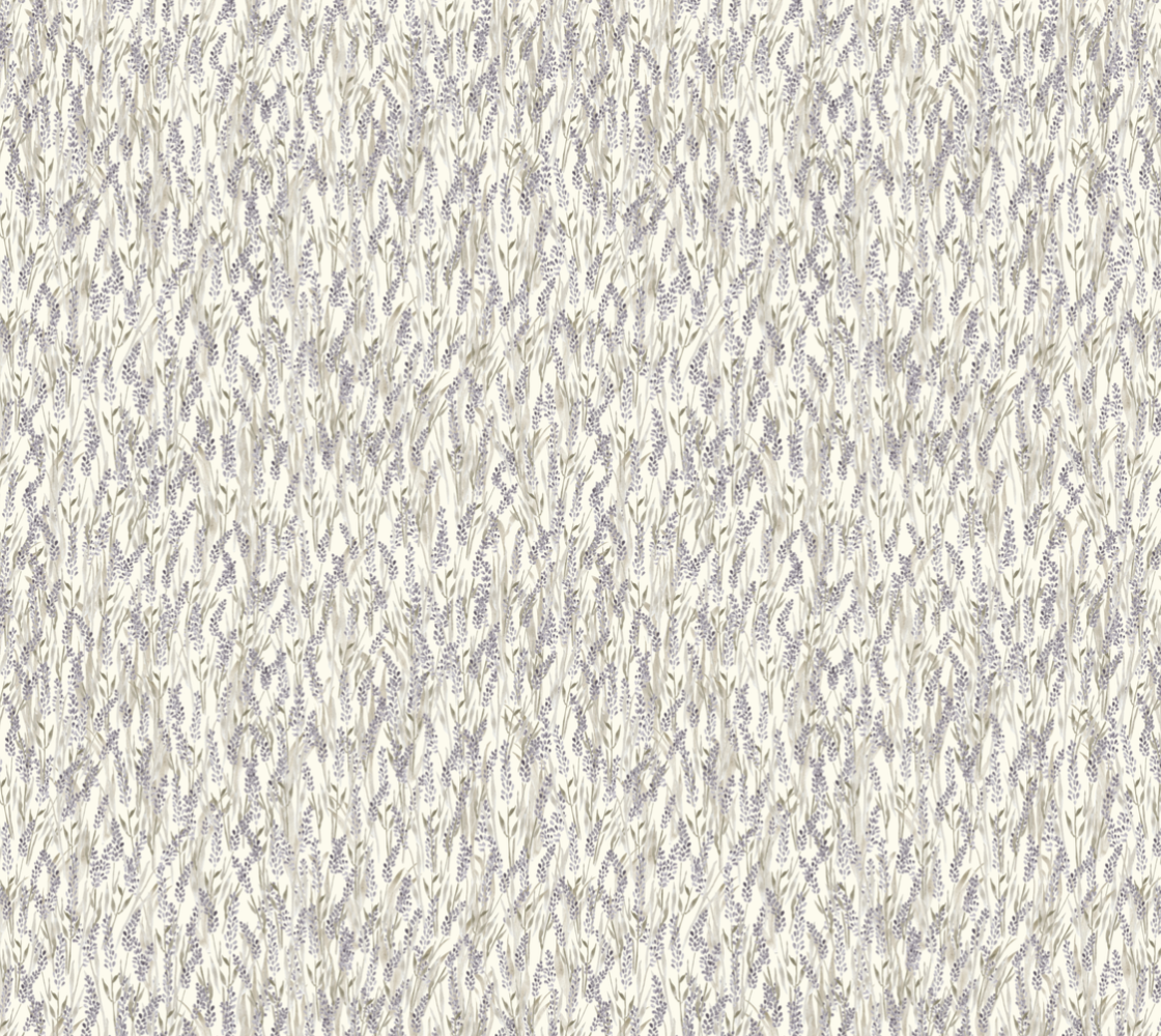 Watercolour Lavender - Cream - Poly Chiffon Fabric
