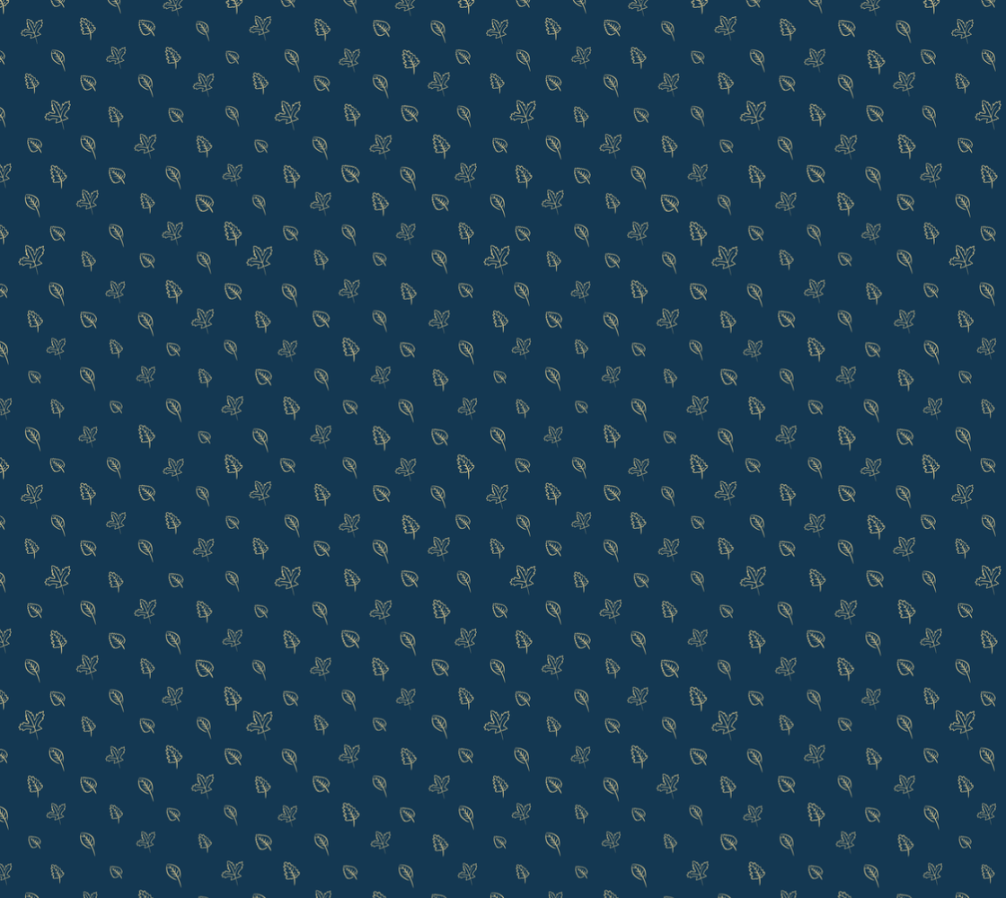 Leaf Display - Yellow on Blue - Matte Crepe Fabric