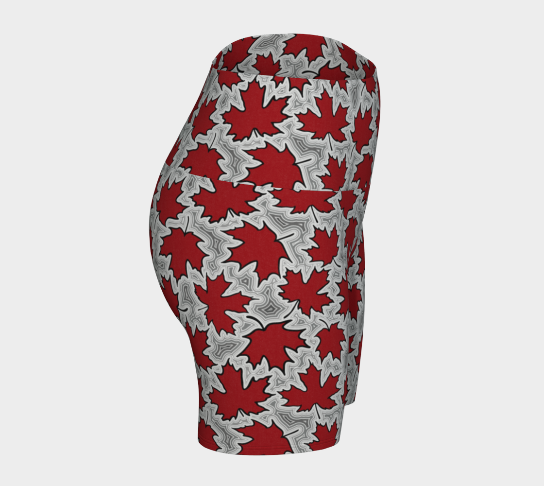 Maple Leaves on Geodes Yoga Shorts