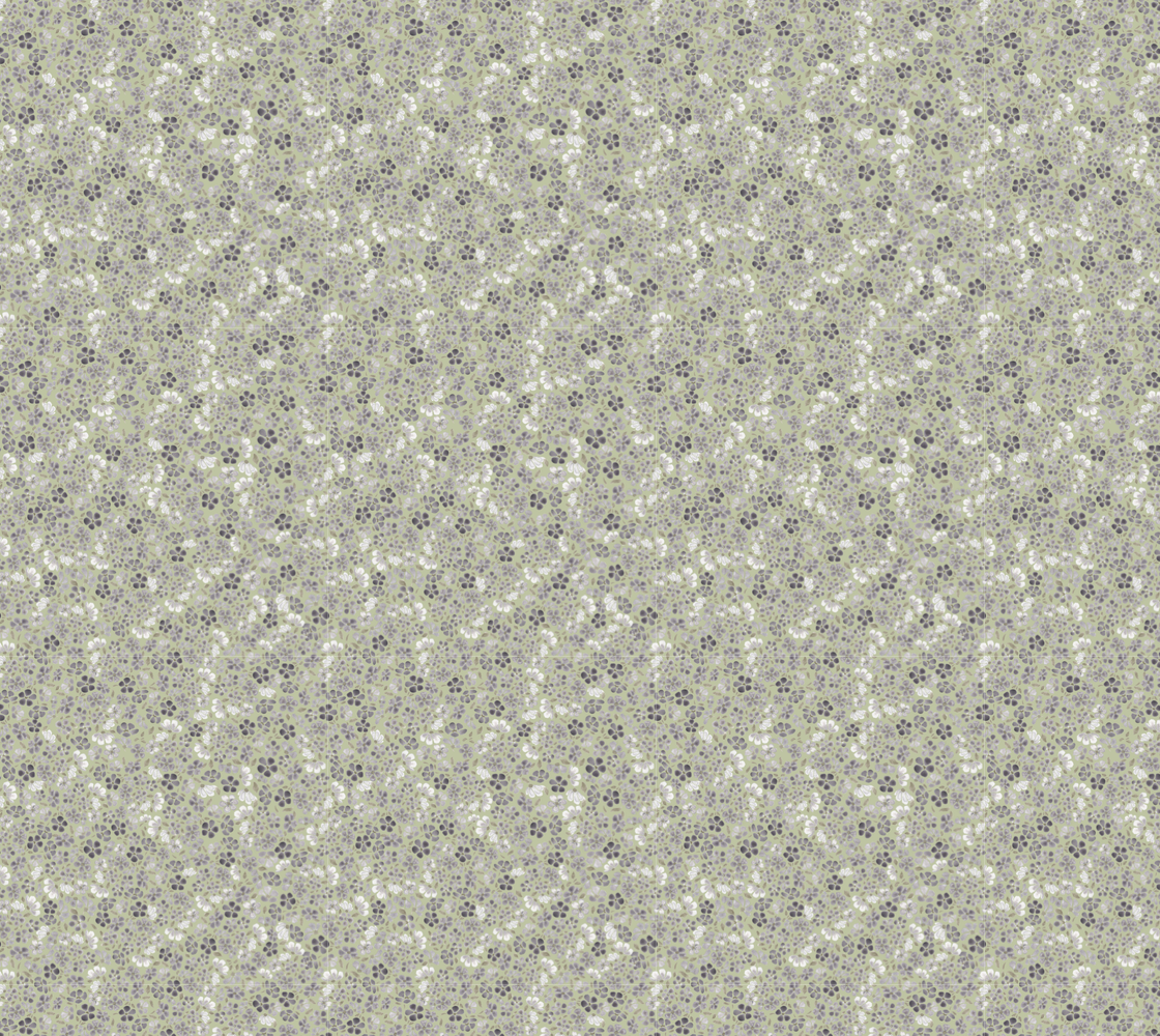 Sage and Lilacs Matte Crepe Fabric