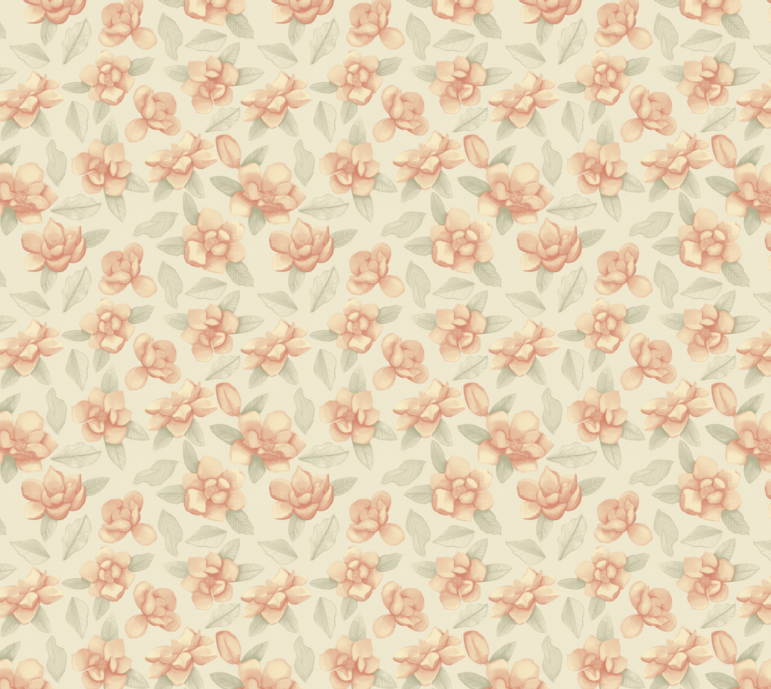 Magnolia - Peach - Matte Crepe Fabric