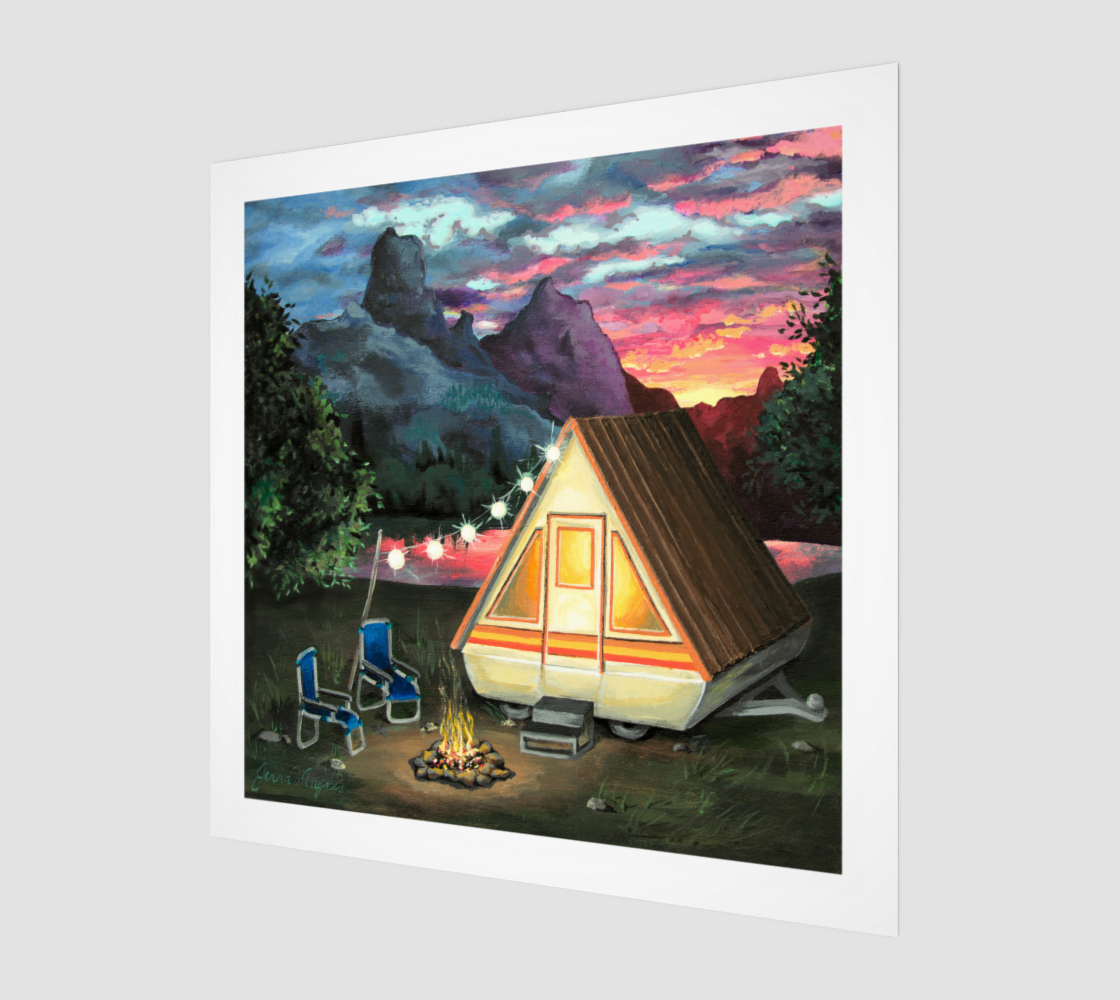 "Sunset Escape"- A-Frame Vintage Camper Art Print