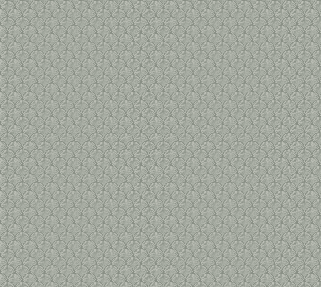 Seashells Scales - Green - Matte Crepe Fabric