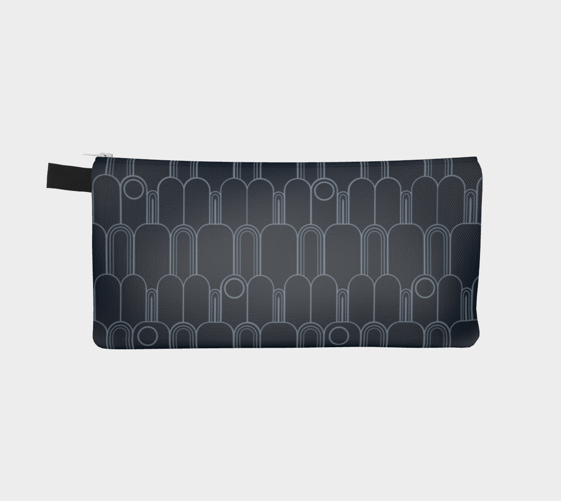 Arches and Circles Navy Pencil case
