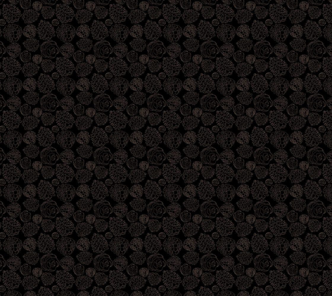 Pinecone Lines - Black - Silk Charmeuse Fabric