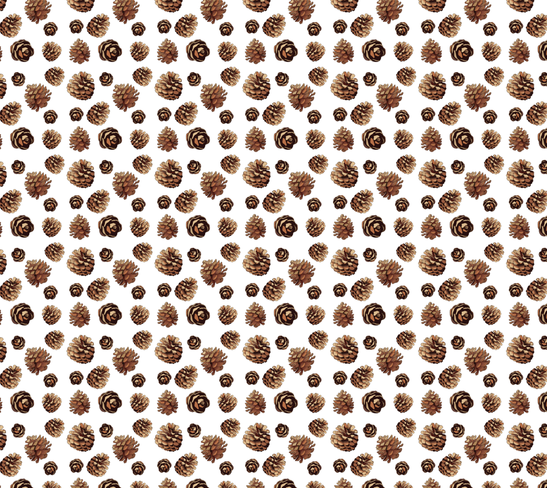 Pinecone Shower - White - Organic Quilting Cotton