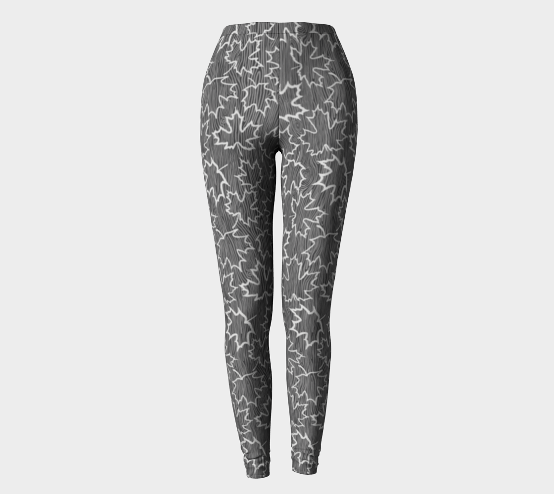 Maple Leaf and Woodgrain Leggings