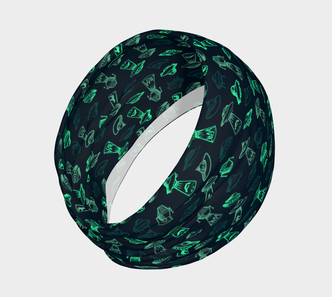 "Get in, we're going shopping" UFO headband green and Blue