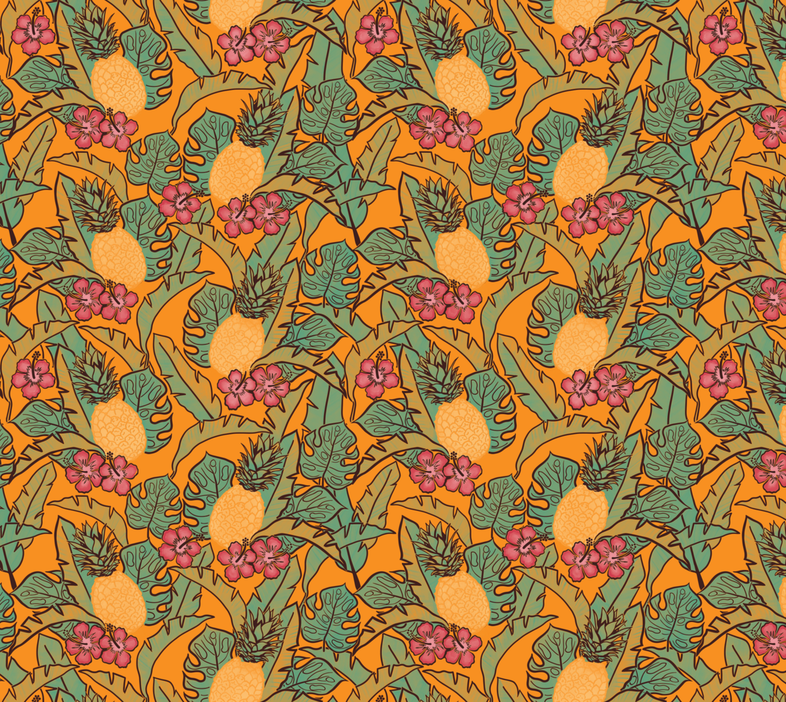 Pineapple Palms Swimsuit Knit Fabric