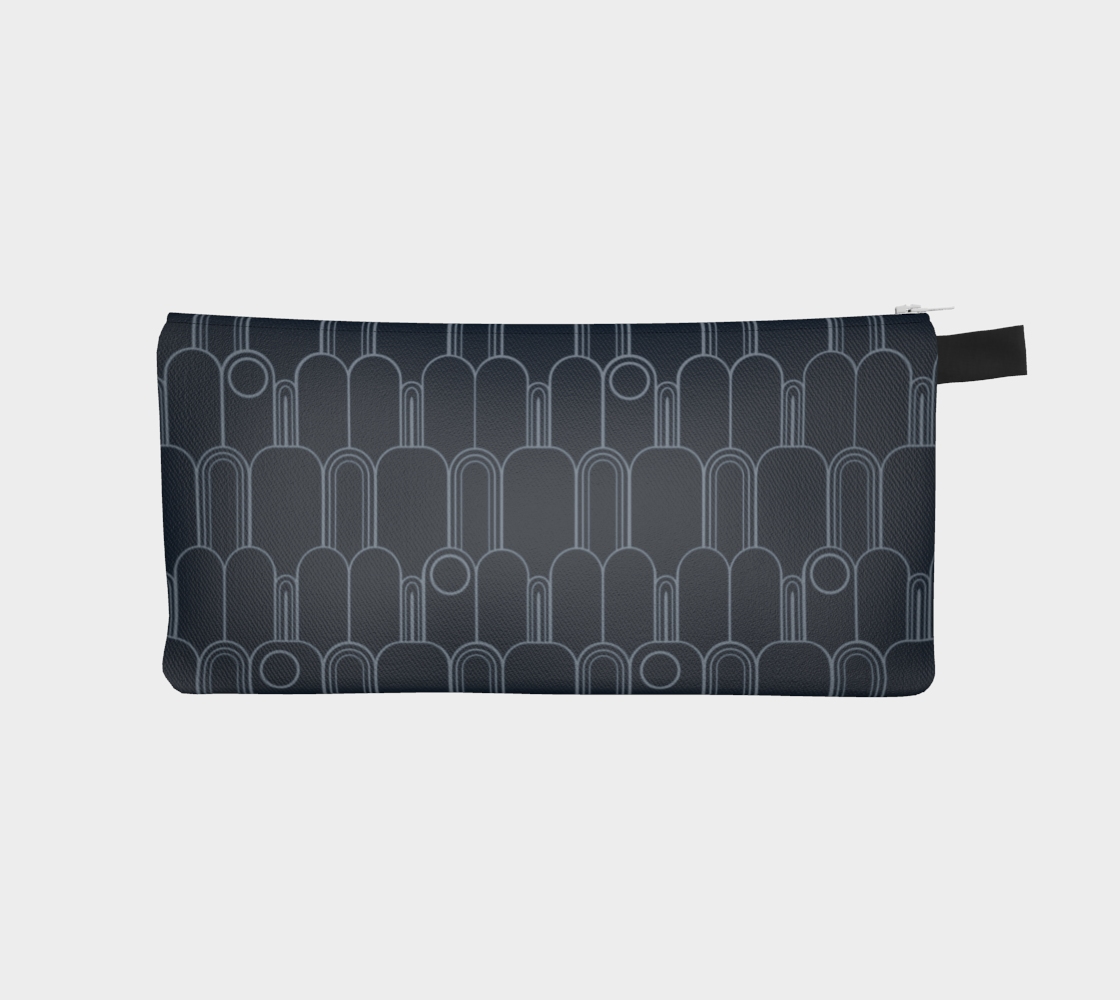 Arches and Circles Navy Pencil case
