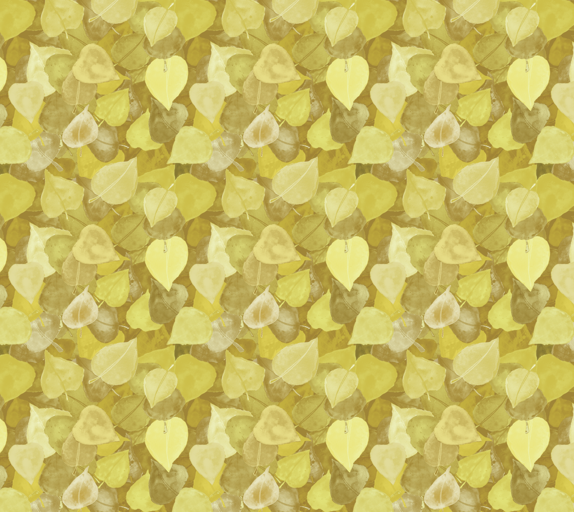 Yellow Leaf Poly Chiffon Fabric