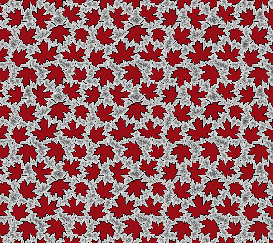 Maple leaves on Geodes Cotton Canvas Fabric