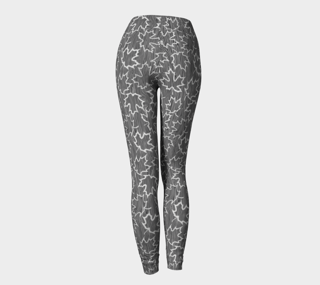 Maple Leaf and Woodgrain Leggings