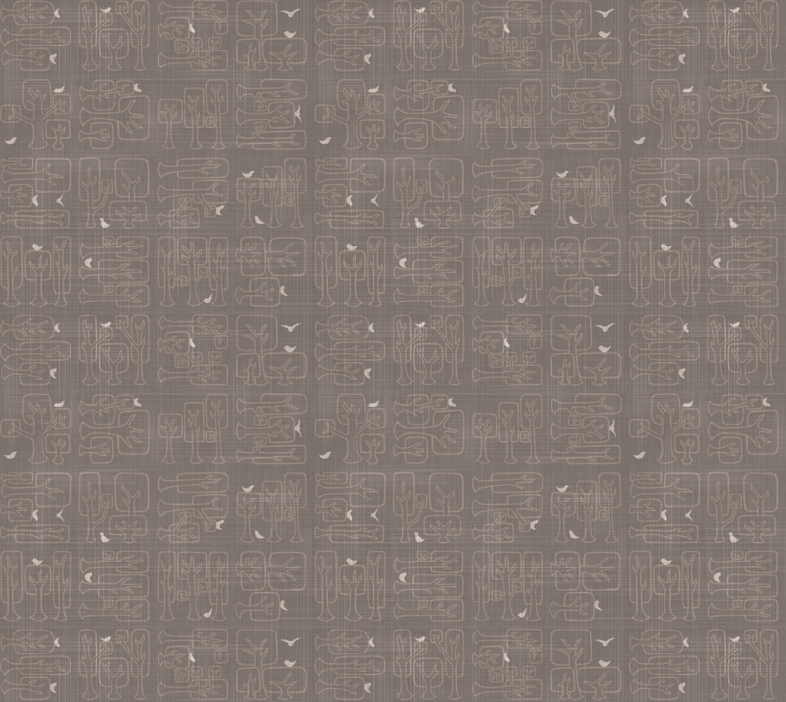 Tree Blocks - Neutral Brown - Cotton Linen Canvas