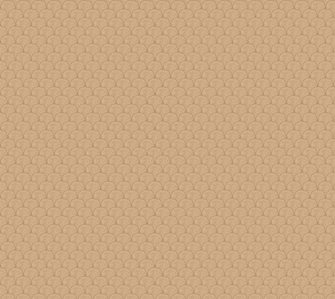 Seashell Scales - Ochre - Poly Chiffon Fabric