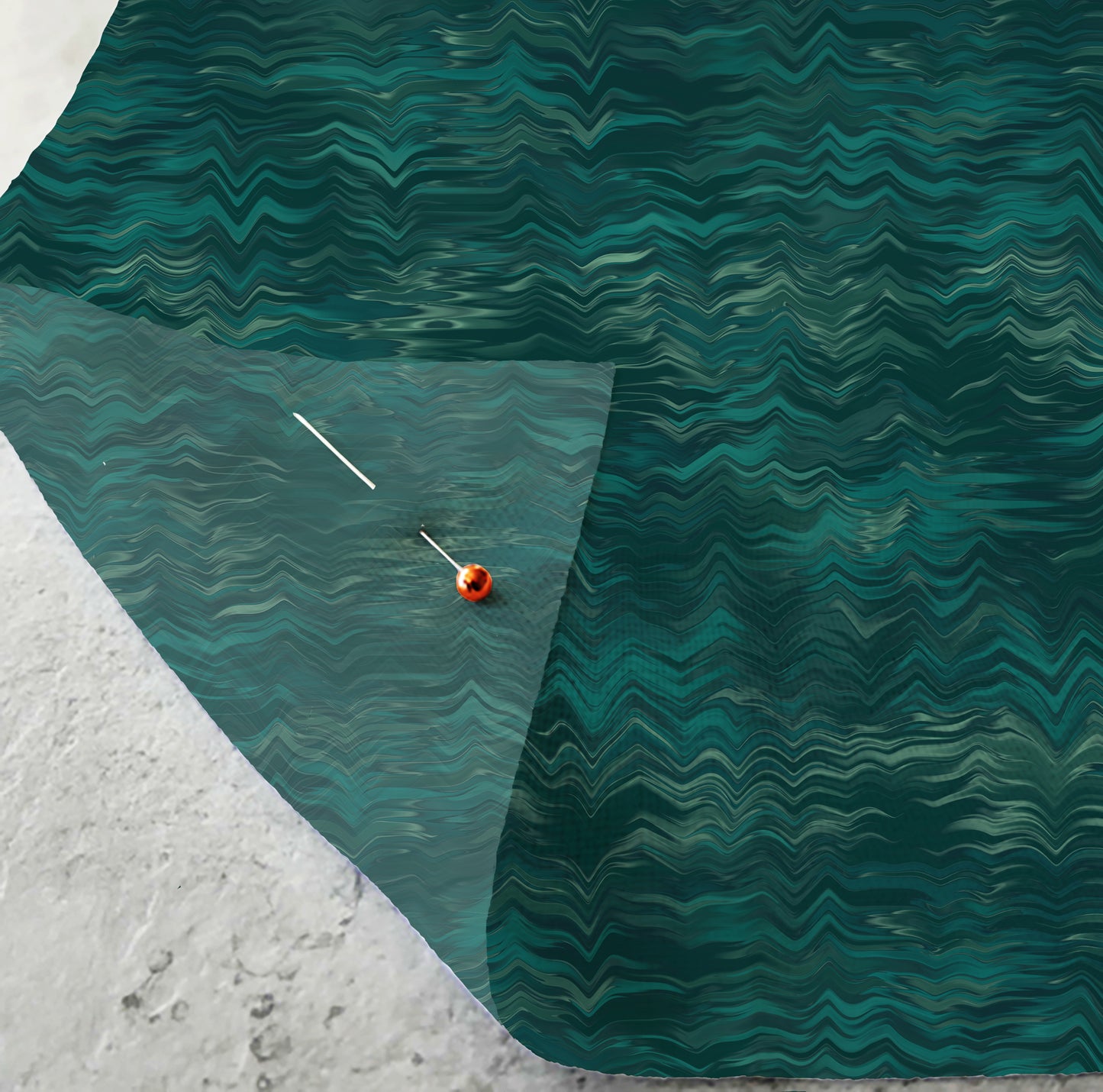 Malachite Ikat Poly Chiffon Fabric