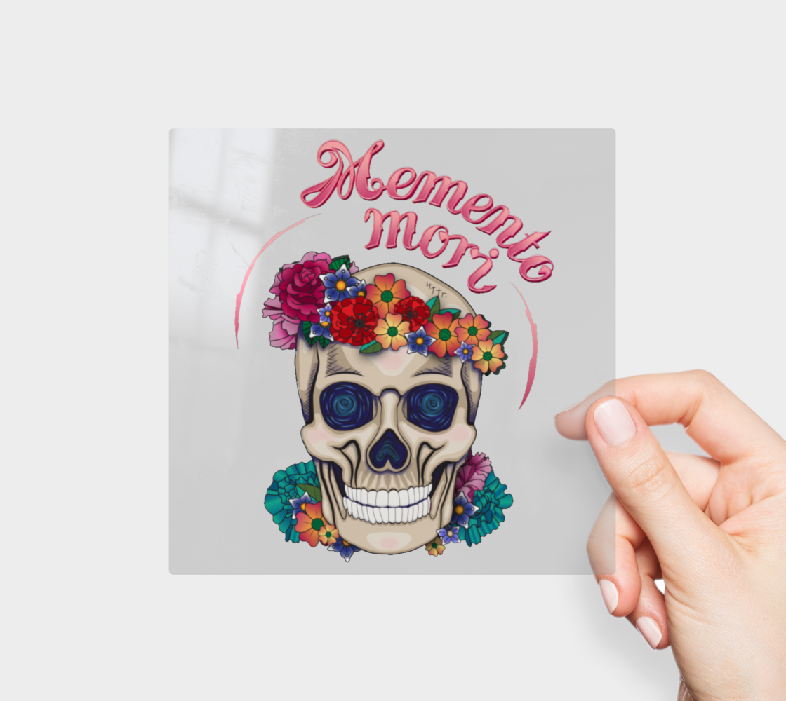 Memento Mori Flower Skull Sticker