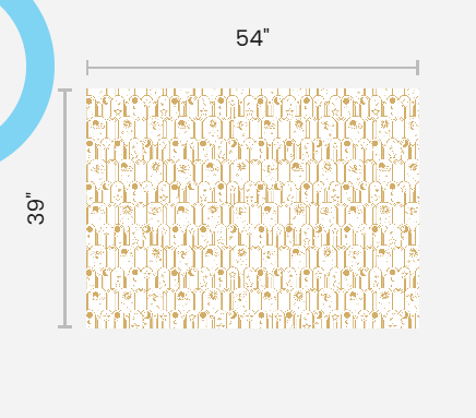 Arches and Circles Gold on White Glitter Performance Knit Fabric