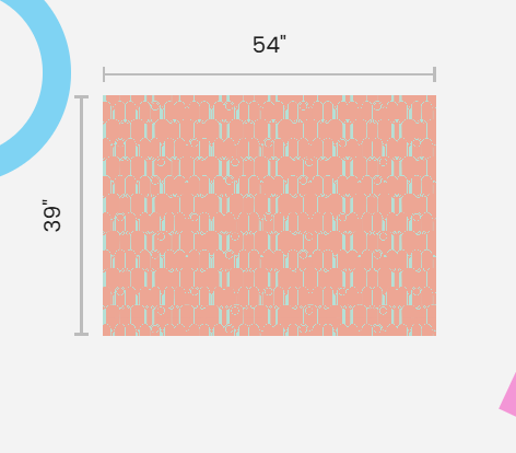 Arches and Circles Aqua on Pink Swimsuit Knit Fabric