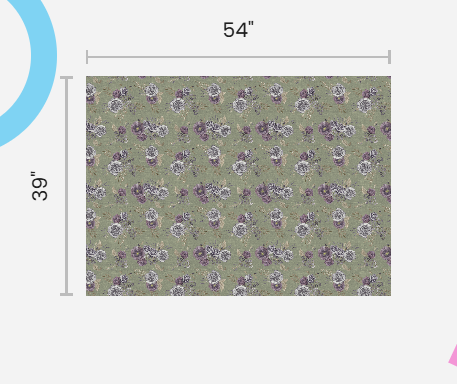 Purple roses Floral - Green - Matte Crepe Fabric