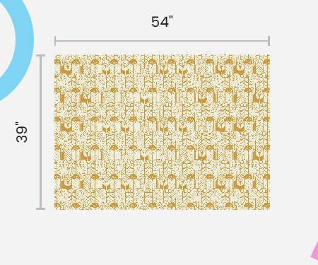 Flower Arches yellow and Cream Cotton Linen Canvas