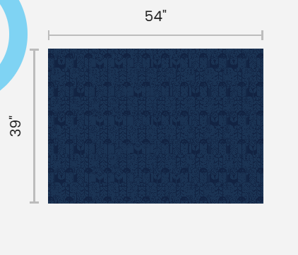 Flower Arches - Dark Blue - Satin Charmeuse Fabric