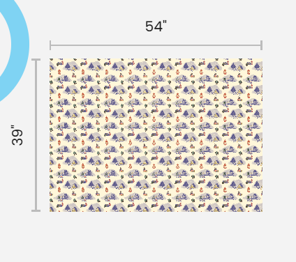 Dreamy Camping - Multicolour on Cream - Poly Twill Fabric