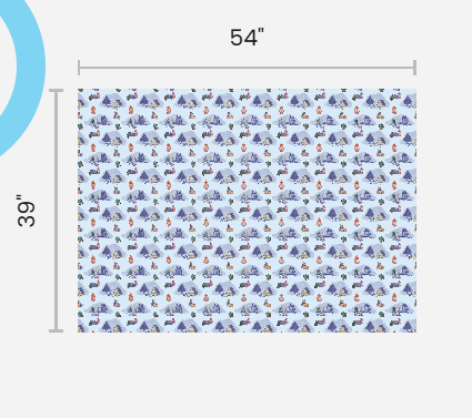 Dreamy Camper - Multicolour on Blue - Spun Polyester Fabric