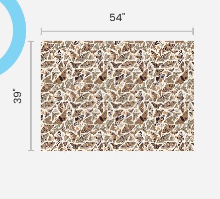 Moths - Modern Neutral - Heavy Satin Fabric