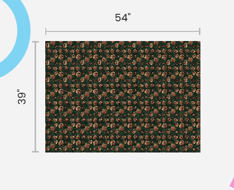 Pinecone Shower - Green - Poly Twill Fabric