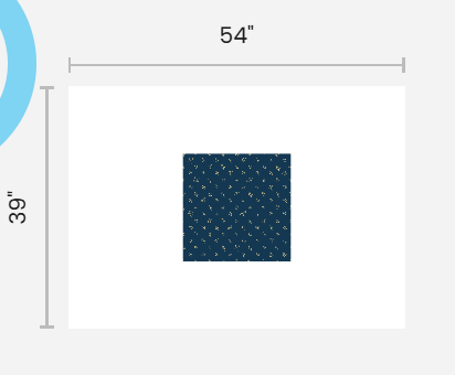 Leaf Display - Yellow on Blue - Matte Crepe Fabric