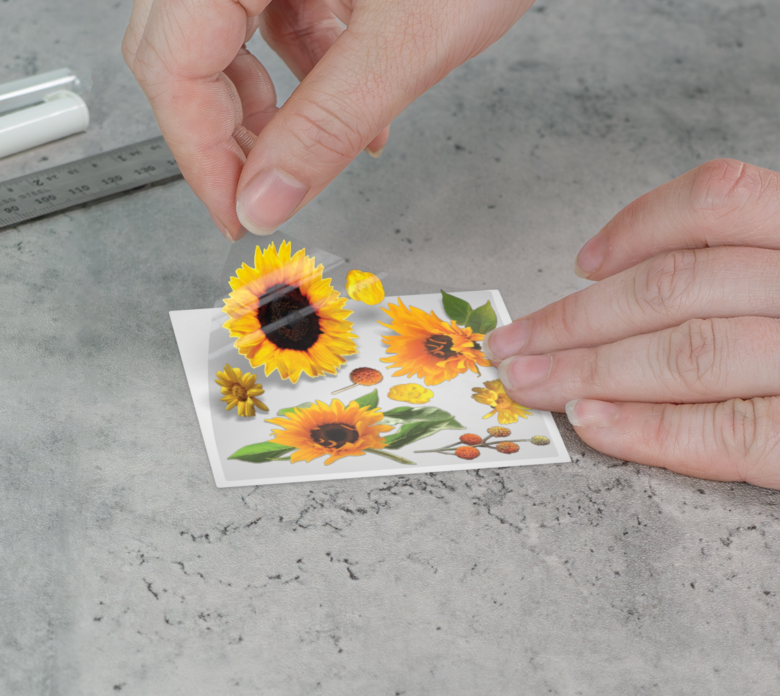 Sunflower Permanent Sticker Sheet  9x9