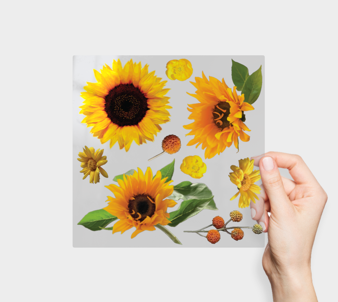 Sunflower Permanent Sticker Sheet 9x9