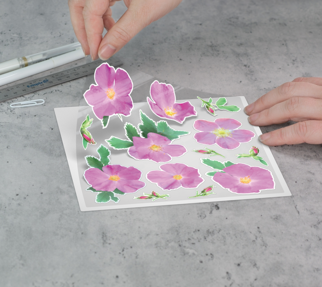 Wild Rose Permanent Stickers 9x9