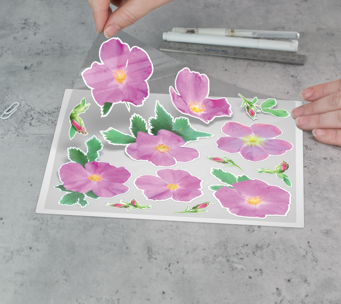 Wild Rose Permanent Stickers 9x9