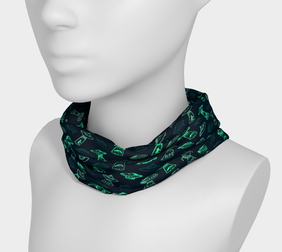 "Get in, we're going shopping" UFO headband green and Blue