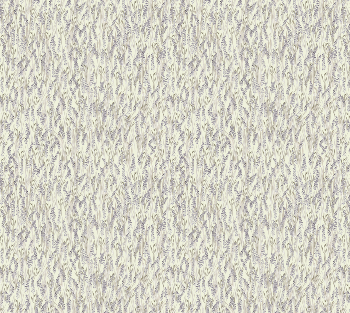 Watercolour Lavender on Green Silky Knit Fabric
