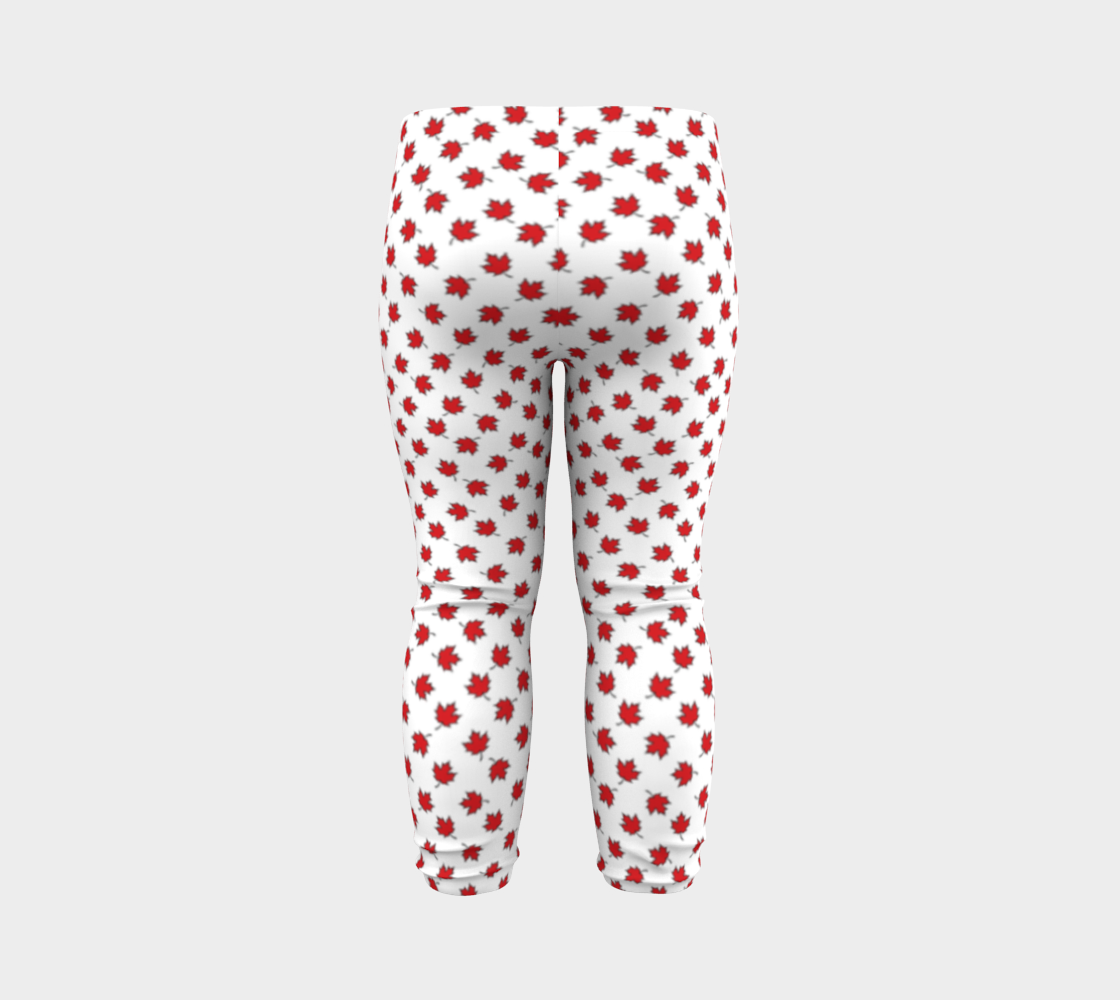 Little Maple Leaves on White Baby Leggings