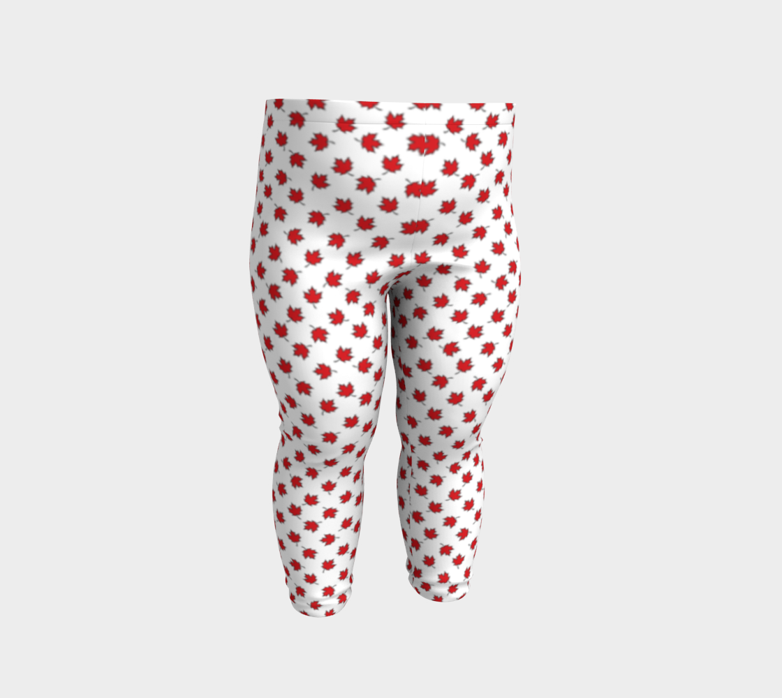 Little Maple Leaves on White Baby Leggings