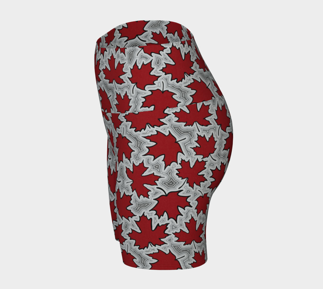 Maple Leaves on Geodes Yoga Shorts