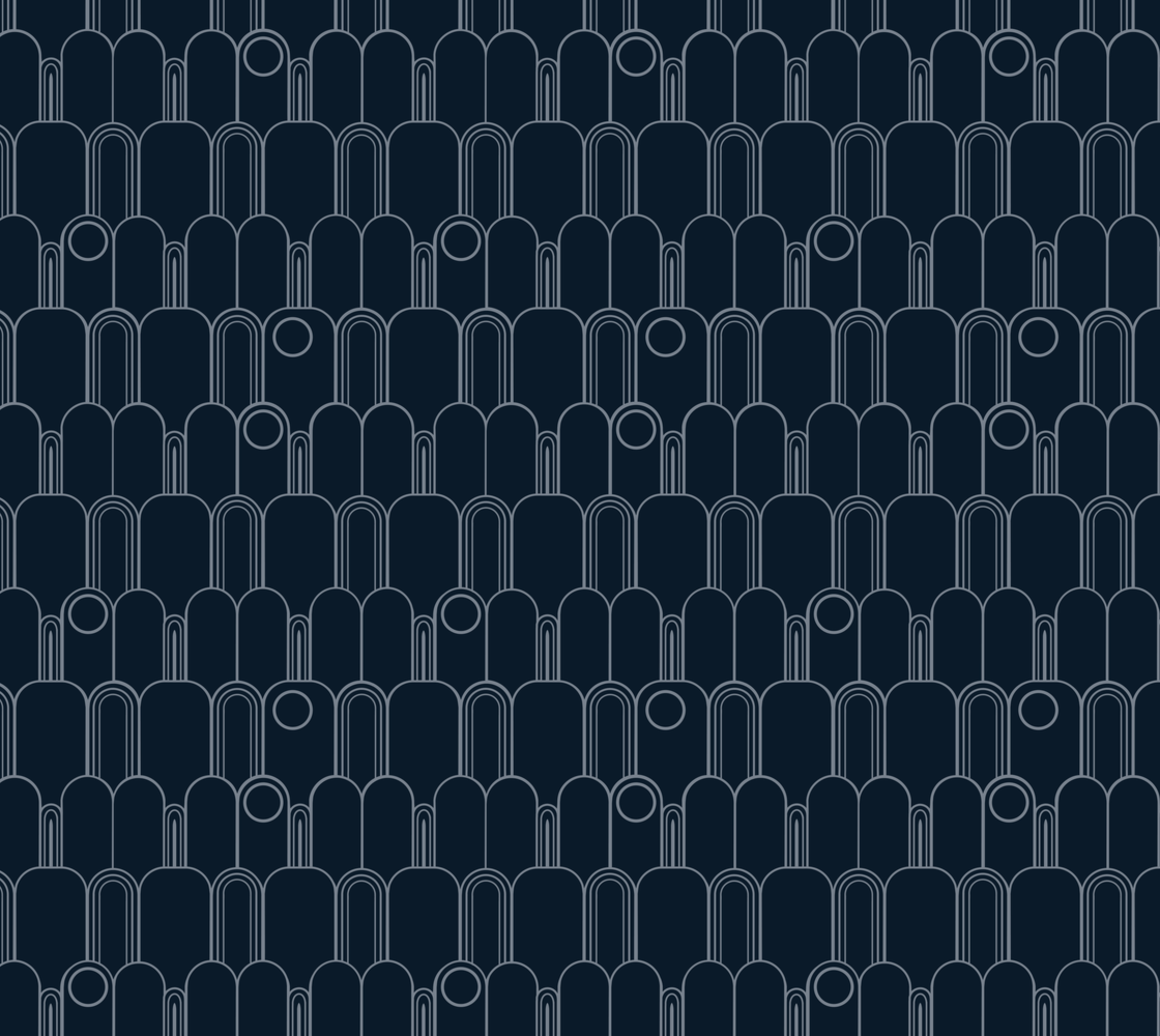 Arches and Circles - Navy - Cotton Linen Canvas