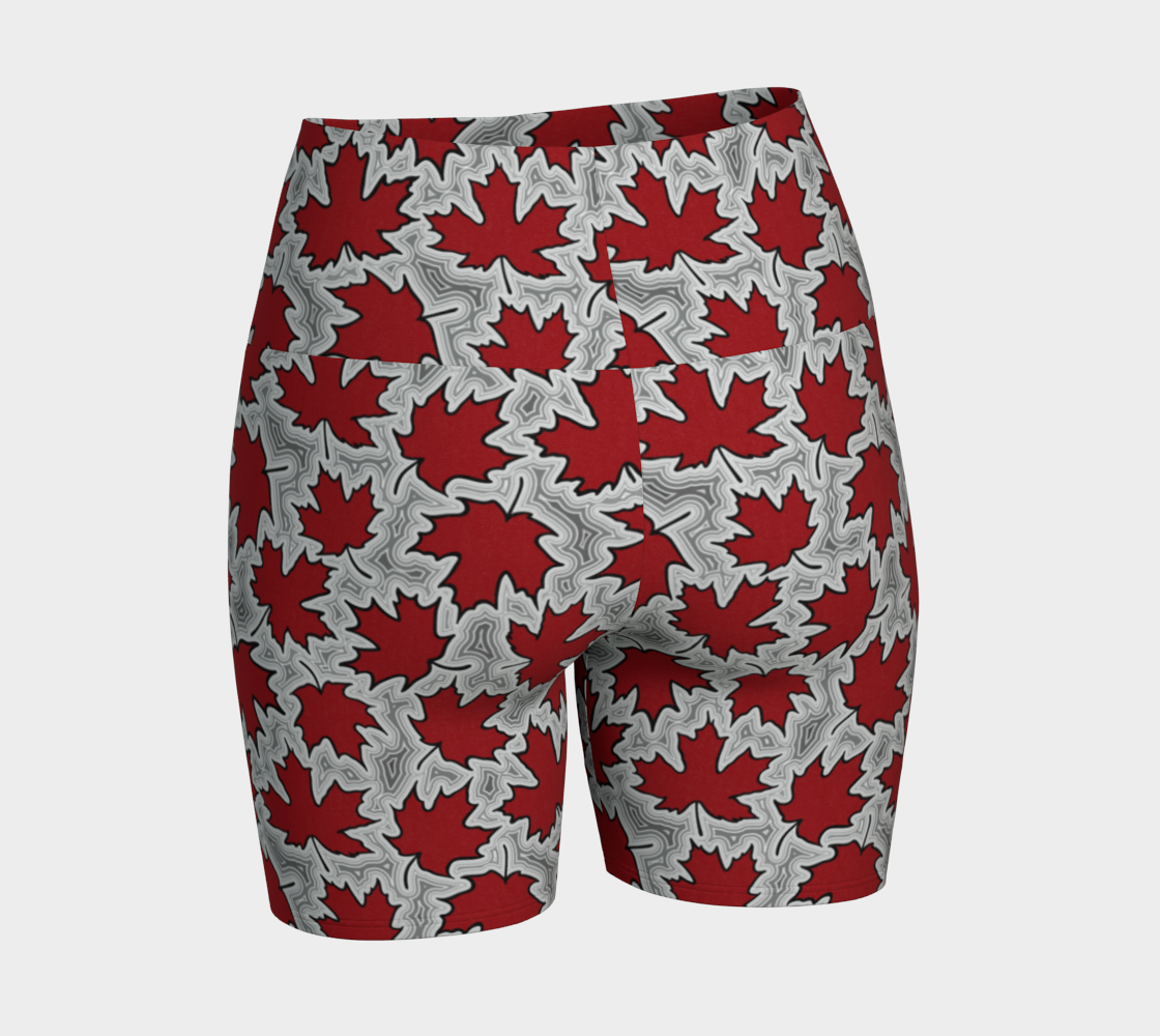 Maple Leaves on Geodes Yoga Shorts