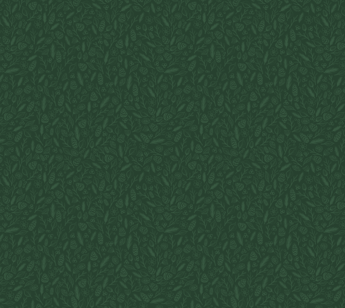 Forest Flora Ditsy Green Cotton Canvas Fabric