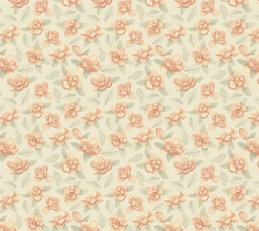 Magnolia - Peach - Matte Crepe Fabric