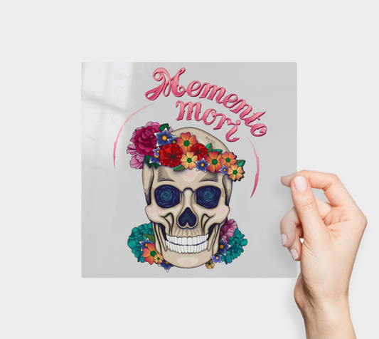 Memento Mori Flower Skull Sticker