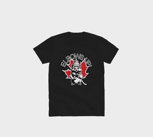 T-shirt « Coudes levés » avec un castor en colère
