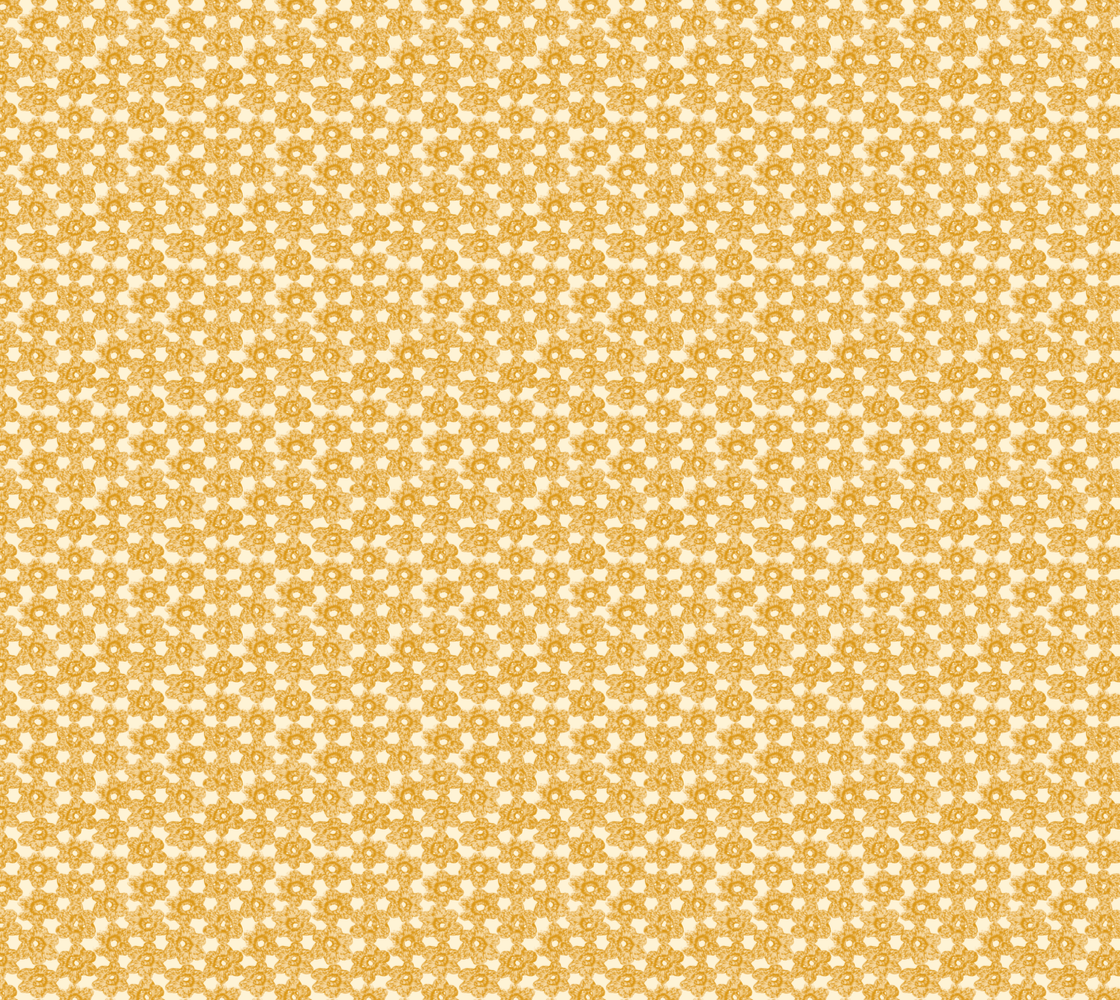 Crocheted Flowers - Yellow - Spun Polyester Fabric