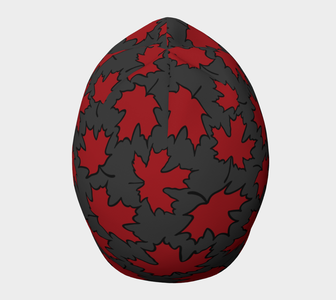 Tuque bébé feuille d'érable rouge et grise